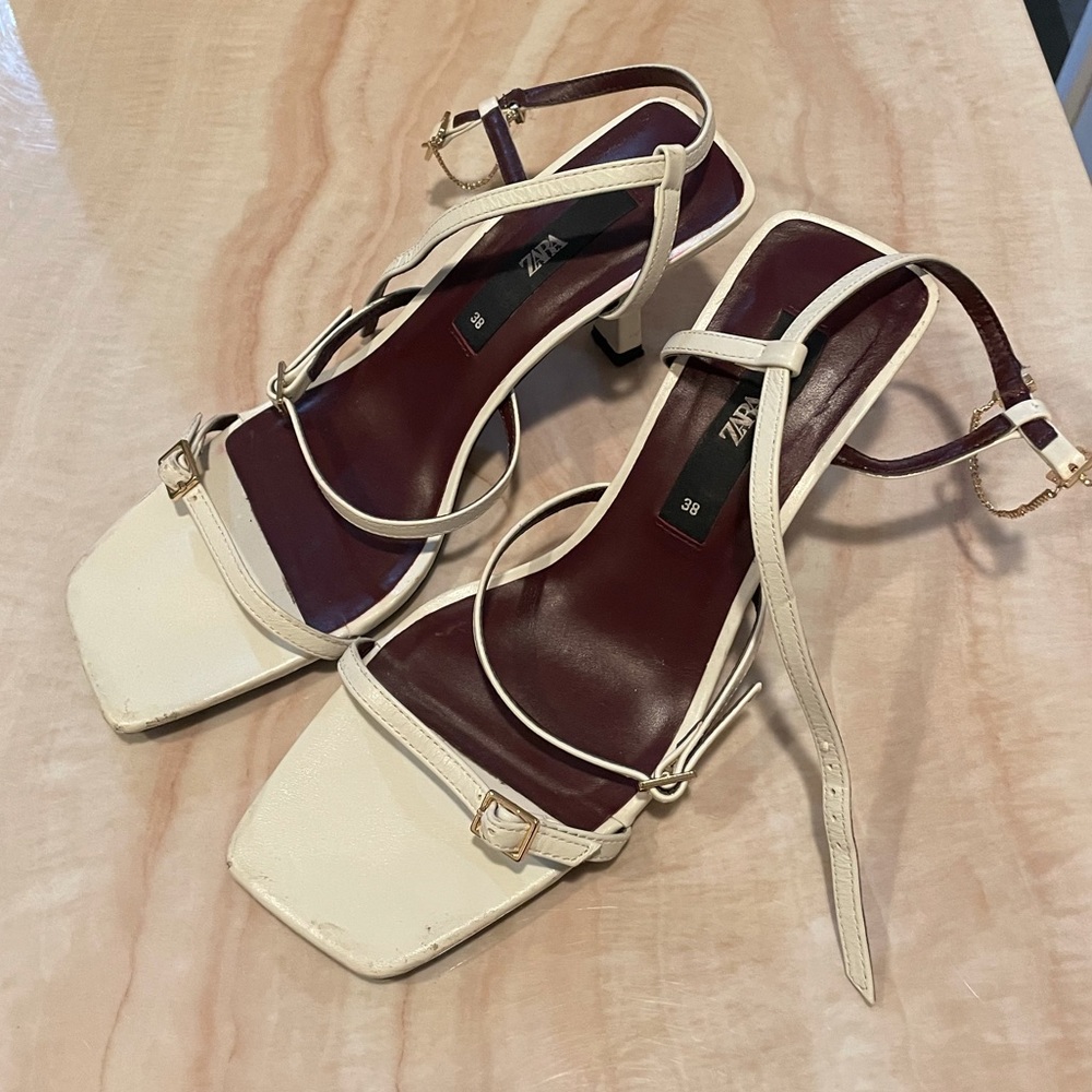 Zara white heels